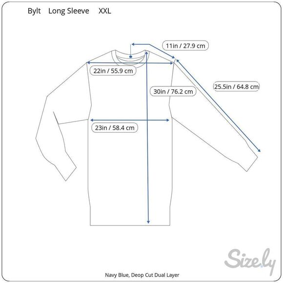 Bylt Drop Cut Lux Dual Layer Navy Long Sleeve Shirt Men’s XXL Read - Picture 9 of 9